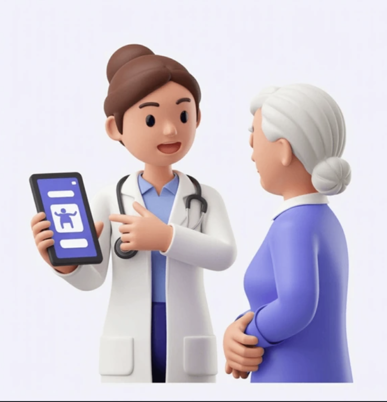 Doctor explaining diagnosis to a patient.